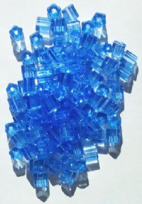 100 6x6mm Light Sapphire Atlas Beads